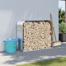 Log Holder Silver 47.2"x17.7"x39.4" Galvanized Steel