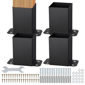 4x4 Post Base 4 Pcs, Inner Size 3.6"x3.6" Post Base Brackets