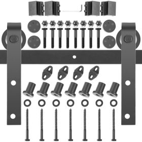 VEVOR Sliding Barn Door Hardware Kit, 9FT Barn Door Kit, 330LBS Load-Bearing Double Barn Door Hardware Kit, Carbon Steel Barn Door Track