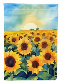 Kansas Sunflowers in Watercolor Garden Flag Mailbox Flag Decorative Yard Flag Banner Outside Patio Artwork Yard Flower Beds, Garden Size, Multico