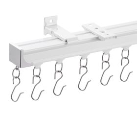 VEVOR Ceiling Curtain Track Set 5.9 FT/1.8 Meter Room Divider with Hooks White
