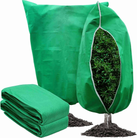 Plant Covers Freeze Protection 47.3" X 70.9" Large Frost Cloth Blankets for Outdoor Plants with Zipper Drawstring for Cold Frost Freeze Sun Prote