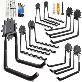 Garage wall hooks 9-piece, heavy duty garage hooks with extra soldering points, hanging garage hooks
