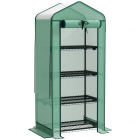4 Tier Mini Small Greenhouse Green