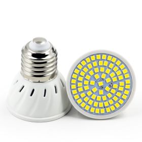 Household Energy-Saving LED Lamp Plastic Material Lamp Cup (Option: Cold white-E27 48  beads 220V)