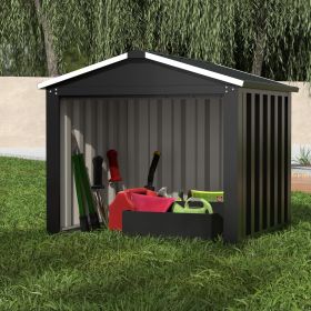Metal Outdoor Small Storage Shed 3FT X 3FT, Steel Utility Tool Shed Storage House, Metal Sheds Outdoor Storage For Garden Patio Lawn,Black (Color: Black)