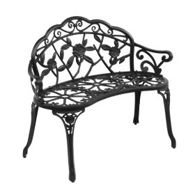 38.5in Rose Type, Courtyard Benches (Color: Black)