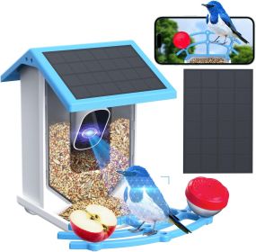 Smart Bird Feeder With Camera,Solar-Powered WiFi 4MP Live Camera,AI Identify Bird Species Auto Capture Garden Bird Watching&Motion Detection,Idea (Option: BF241)