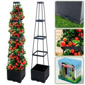 2-piece 44.8-inch tomato planting box with trellis, self watering, tomato cage, trapezoidal trellis, climbing plants, yard, garden, indoor, outdo (SIZI: 57 inch 2-piece set)