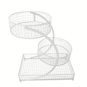 1 piece painted metal cosmetic storage rack, lightweight non installation cosmetic storage rack, dressing table, bathroom countertop rack (Color: White)