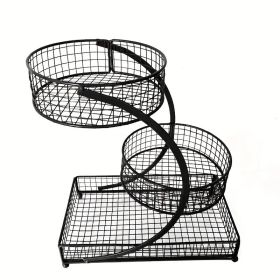 1 piece painted metal cosmetic storage rack, lightweight non installation cosmetic storage rack, dressing table, bathroom countertop rack (Color: Black)